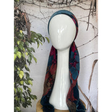 Turkish Cotton Textured Print Pretied w/ Long Tails - Teal/Multi-pretieds-The Little Tichel Lady