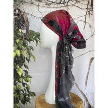 Turkish Cotton Textured Print Pretied w/ Long Tails - Gray/Multi-pretieds-The Little Tichel Lady
