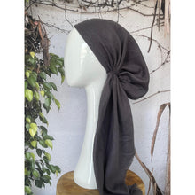 Turkish Cotton Metallic Solid Pretied w/ Long Tails - Gray-pretieds-The Little Tichel Lady