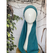 Turkish Cotton Metallic Solid Pretied w/ Long Tails - Aquamarine-pretieds-The Little Tichel Lady
