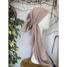 Turkish Cotton Metallic Solid Pretied w/ Long Tails - Dusty Pink-pretieds-The Little Tichel Lady