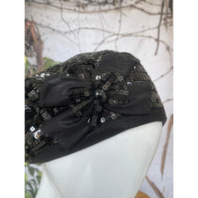 Embellished Hat - Size #1 Black Sequins-Hat-The Little Tichel Lady