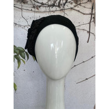 Embellished Hat - Size #1 Black Shimmer Rosette-Hat-The Little Tichel Lady