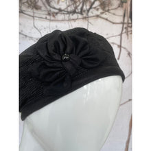 Embellished Hat - Size #1 Black Textured Bow-Hat-The Little Tichel Lady
