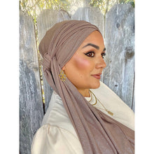 Shimmer Mocha Stretchy Long Wrap-Long Wrap-The Little Tichel Lady