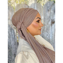 Shimmer Mocha Stretchy Long Wrap-Long Wrap-The Little Tichel Lady