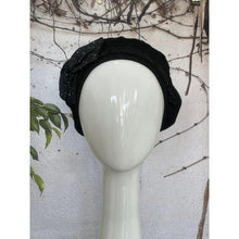 Embellished Hat - Size #1 Black Studded Bow Denim-Hat-The Little Tichel Lady