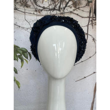 Embellished Hat - Size #1 Navy Crocheted Bow-Hat-The Little Tichel Lady