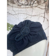 Embellished Hat - Size #1 Navy Shimmer Rosette-Hat-The Little Tichel Lady