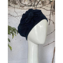 Embellished Hat - Size #1 Navy Shimmer Rosette-Hat-The Little Tichel Lady
