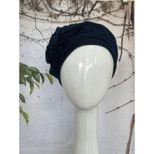 Embellished Hat - Size #1 Navy Shimmer Rosette-Hat-The Little Tichel Lady