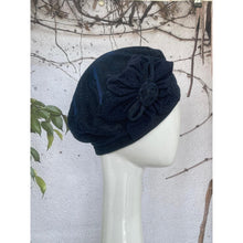Embellished Hat - Size #1 Navy Shimmer Rosette-Hat-The Little Tichel Lady