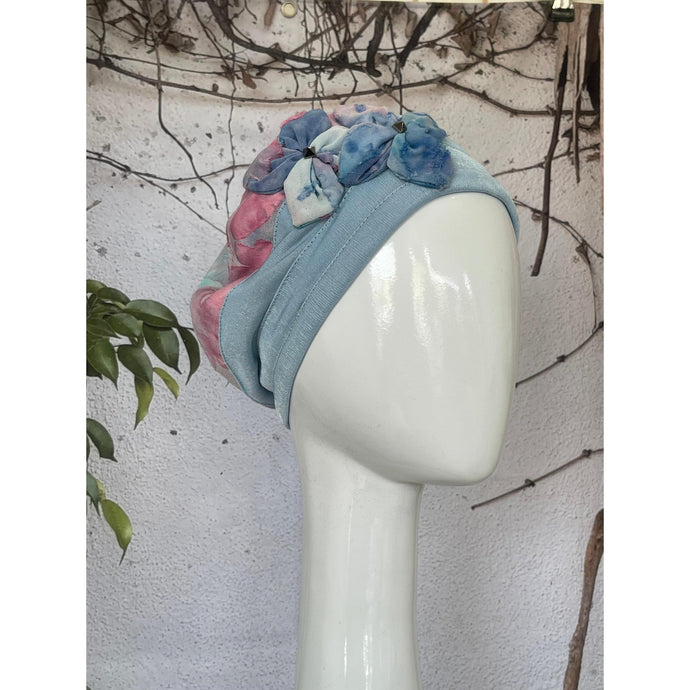 Embellished Hat - Size #1 Blue Watercolor-Hat-The Little Tichel Lady