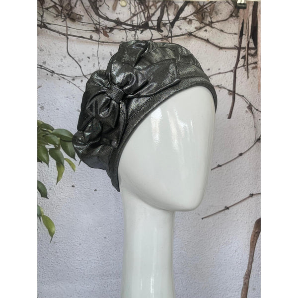 Embellished Hat - Size #1 Silver Metallic-Hat-The Little Tichel Lady