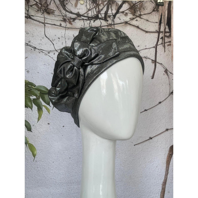 Embellished Hat - Size #1 Silver Metallic-Hat-The Little Tichel Lady