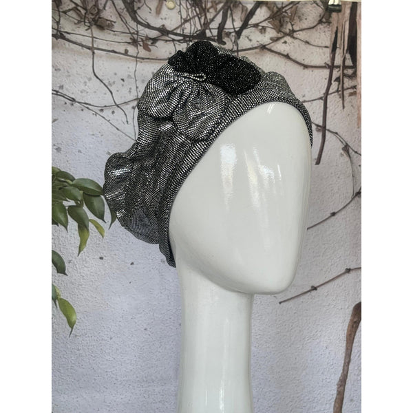 Embellished Hat - Size #1 Silver Metallic Glitter-Hat-The Little Tichel Lady