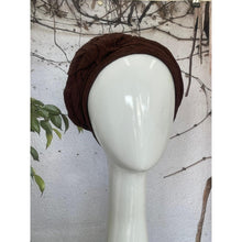 Embellished Hat - Size #1 Textured Brown-Hat-The Little Tichel Lady