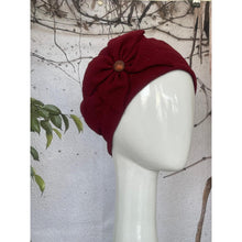 Embellished Hat - Size #1 Burgundy Bow-Hat-The Little Tichel Lady