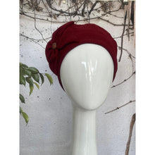 Embellished Hat - Size #1 Burgundy Bow-Hat-The Little Tichel Lady