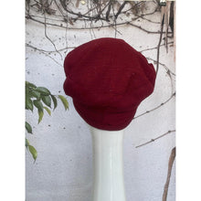 Embellished Hat - Size #1 Burgundy Bow-Hat-The Little Tichel Lady