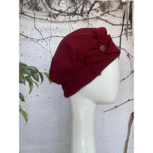 Embellished Hat - Size #1 Burgundy Bow-Hat-The Little Tichel Lady