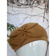 Embellished Hat - Size #1 Camel Bow-Hat-The Little Tichel Lady