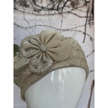 Embellished Hat - Size #1 Neutral/Silver Bow-Hat-The Little Tichel Lady