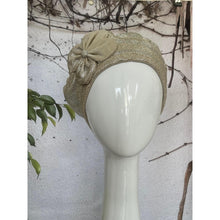 Embellished Hat - Size #1 Neutral/Silver Bow-Hat-The Little Tichel Lady