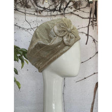 Embellished Hat - Size #1 Neutral/Silver Bow-Hat-The Little Tichel Lady