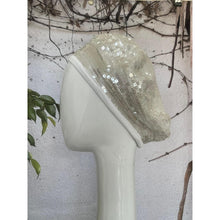 Embellished Hat - Size #1 White/Translucent Sequins-Hat-The Little Tichel Lady