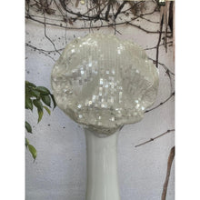 Embellished Hat - Size #1 White/Translucent Sequins-Hat-The Little Tichel Lady