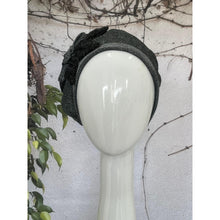Embellished Hat - Size #2 Silver/Black Shimmer Flower-Hat-The Little Tichel Lady