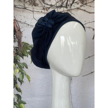 Embellished Hat - Size #2 Navy Shimmer Bow-Hat-The Little Tichel Lady