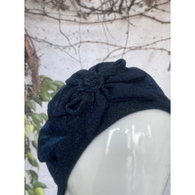 Embellished Hat - Size #2 Navy Shimmer Rosette-Hat-The Little Tichel Lady