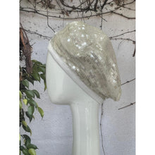 Embellished Hat - Size #2 White/Translucent Sequins-Hat-The Little Tichel Lady