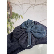 Embellished Hat - Size #2 Blue Faux Denim Bow-Hat-The Little Tichel Lady