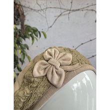 Embellished Hat - Size #2 Neutral Textured Bow-Hat-The Little Tichel Lady