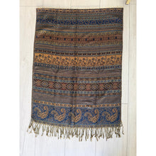 Israeli Pashmina Print Headwrap - Navy-Long Wrap-The Little Tichel Lady