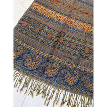 Israeli Pashmina Print Headwrap - Navy-Long Wrap-The Little Tichel Lady