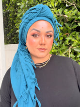 Heritage XL Square Headscarf - Turquoise