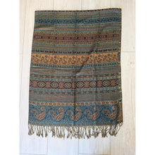 Israeli Pashmina Print Headwrap - Deep Green-Long Wrap-The Little Tichel Lady