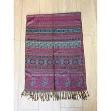 Israeli Pashmina Print Headwrap - Fuchsia-Long Wrap-The Little Tichel Lady