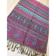 Israeli Pashmina Print Headwrap - Fuchsia-Long Wrap-The Little Tichel Lady