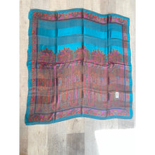 YSL Authentic Designer Headscarf, Turquoise Paisley-Designer headscarf-The Little Tichel Lady