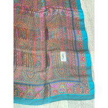YSL Authentic Designer Headscarf, Turquoise Paisley-Designer headscarf-The Little Tichel Lady