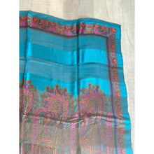 YSL Authentic Designer Headscarf, Turquoise Paisley-Designer headscarf-The Little Tichel Lady
