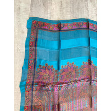 YSL Authentic Designer Headscarf, Turquoise Paisley-Designer headscarf-The Little Tichel Lady
