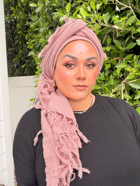 Heritage XL Square Headscarf - Mauve