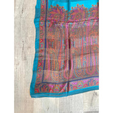 YSL Authentic Designer Headscarf, Turquoise Paisley-Designer headscarf-The Little Tichel Lady