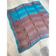 YSL Authentic Designer Headscarf, Turquoise Paisley-Designer headscarf-The Little Tichel Lady
